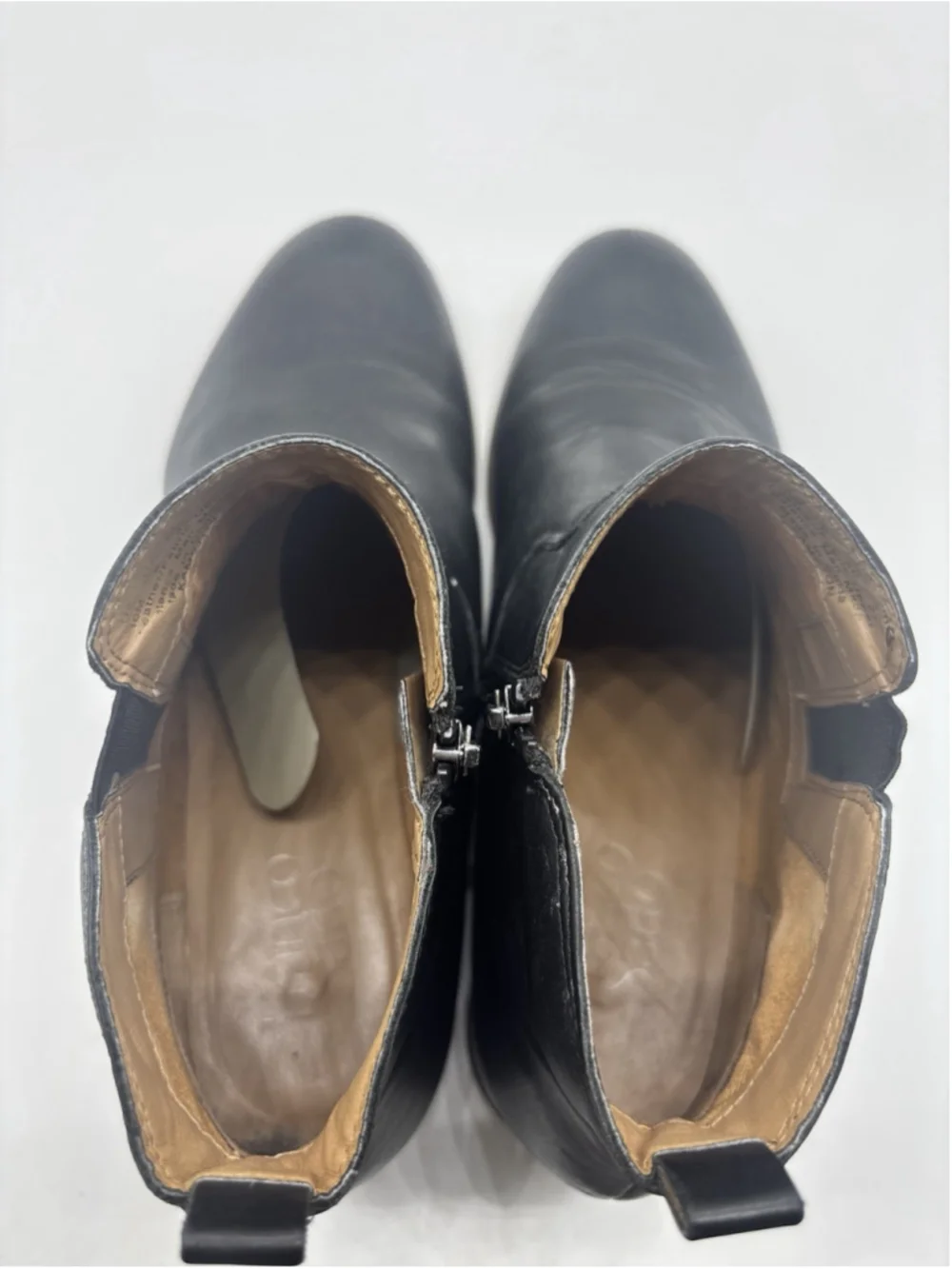 Franco Sarto Kampton Black Leather Chelsea Ankle Boots Women’s Size 10 M
